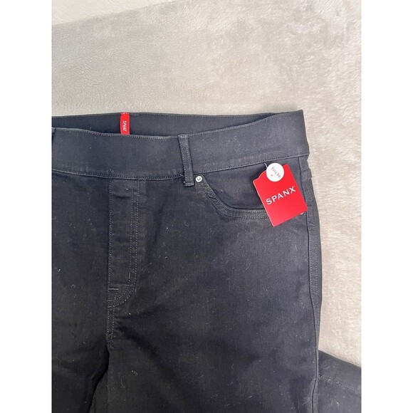 NWT Spanx Shape EveryWear Flare Jeans Size XL Petite Wide Leg Clean Black - Picture 2 of 9